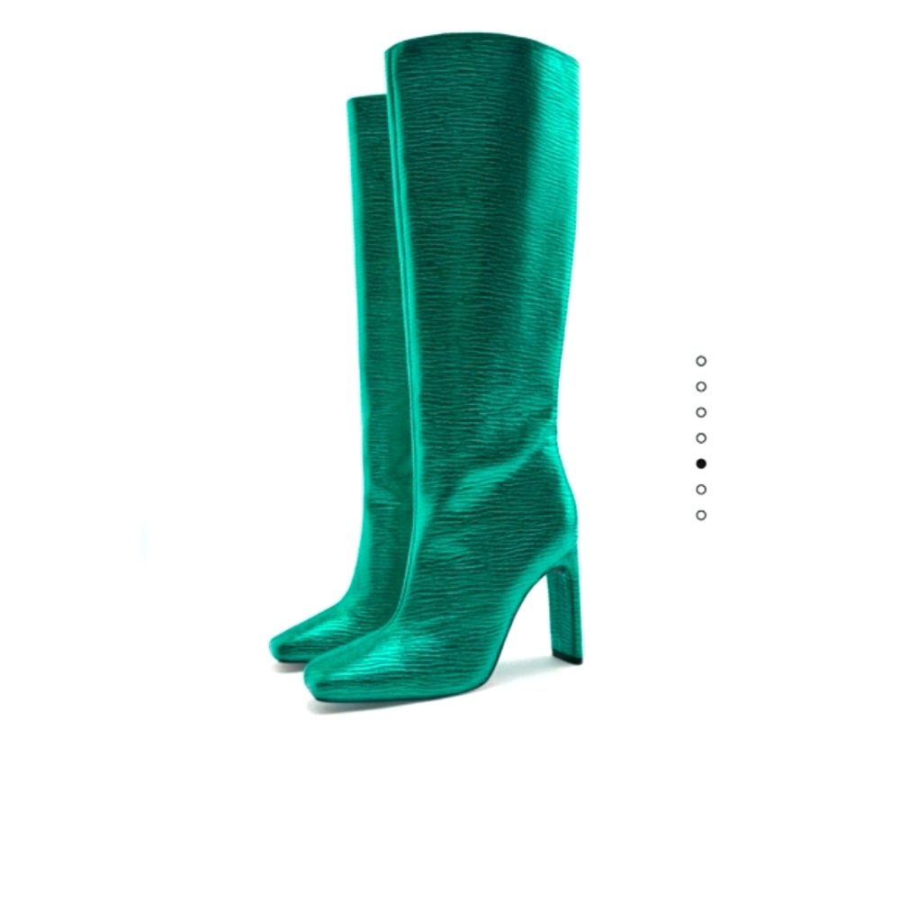 Zara Laminated heeled boots